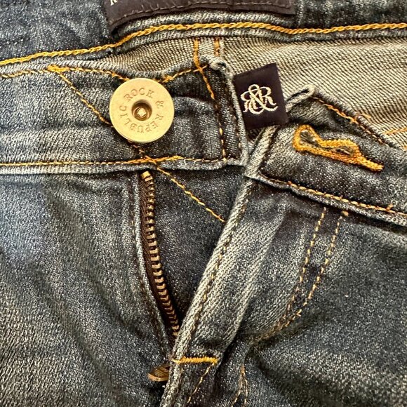 Rock & Republic Denim Jeans Women's Size 4 Blue Low Rise Indee Distress Studded - Picture 4 of 14